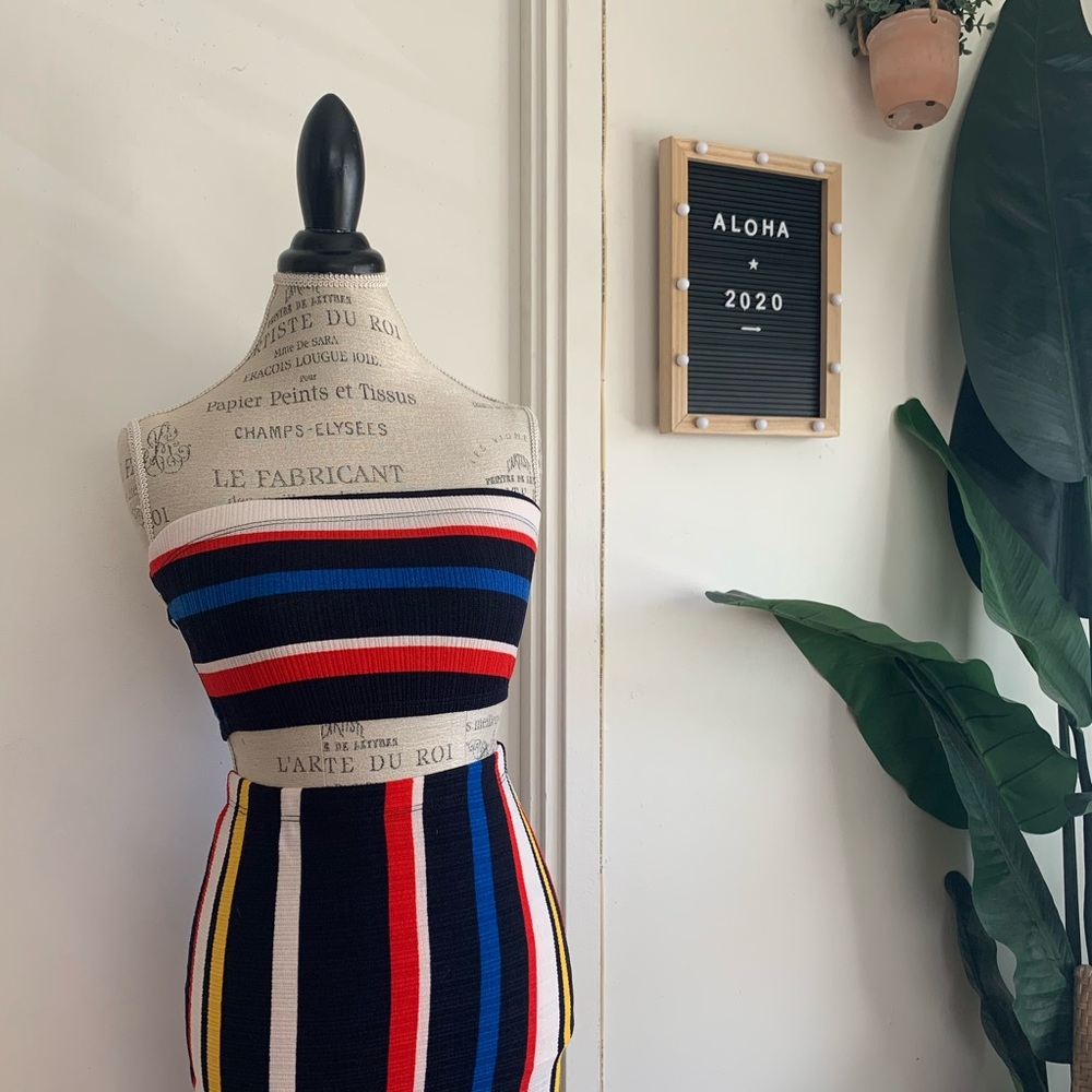 Fashion Nova Two-Piece Set Crop Top and Skirt Set